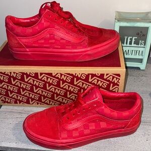 Vans Bold Red Checkered Shoes